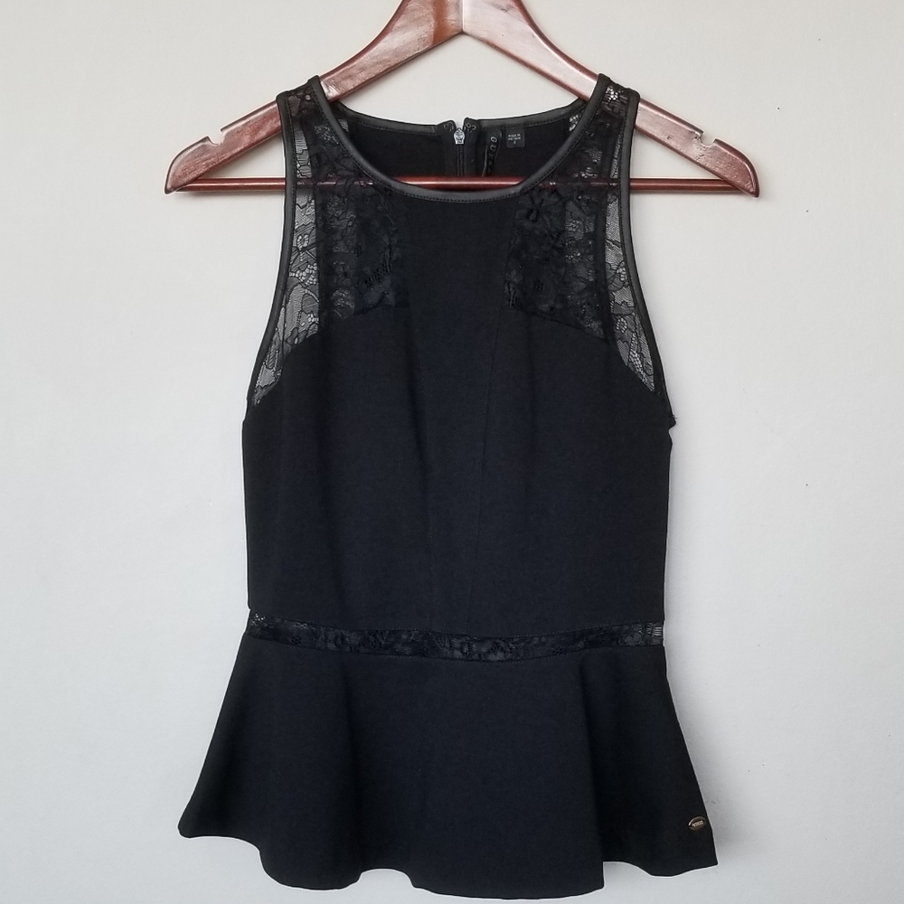 NEW Guess peplum feminine sleeveless top lace